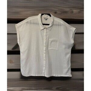 Orvis‎ Tops for Women - Linen Blend Womens Short Sleeve Shirts (White, XXL)